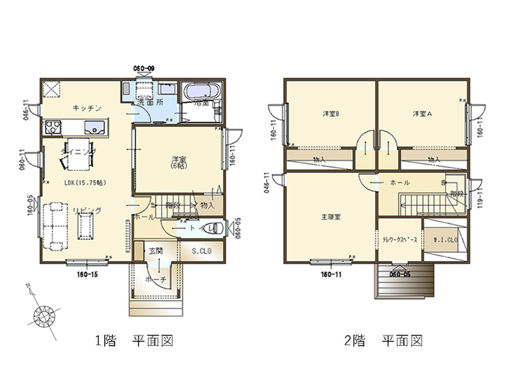 札幌市 平岡5条2丁104番44-B モデルハウス 平面